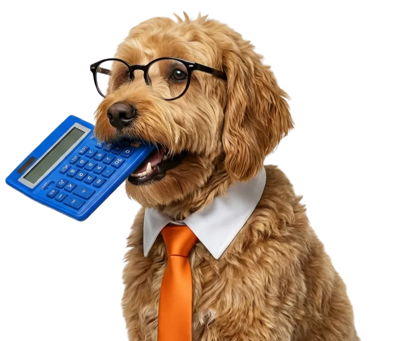 DataMerge mascot with calculator