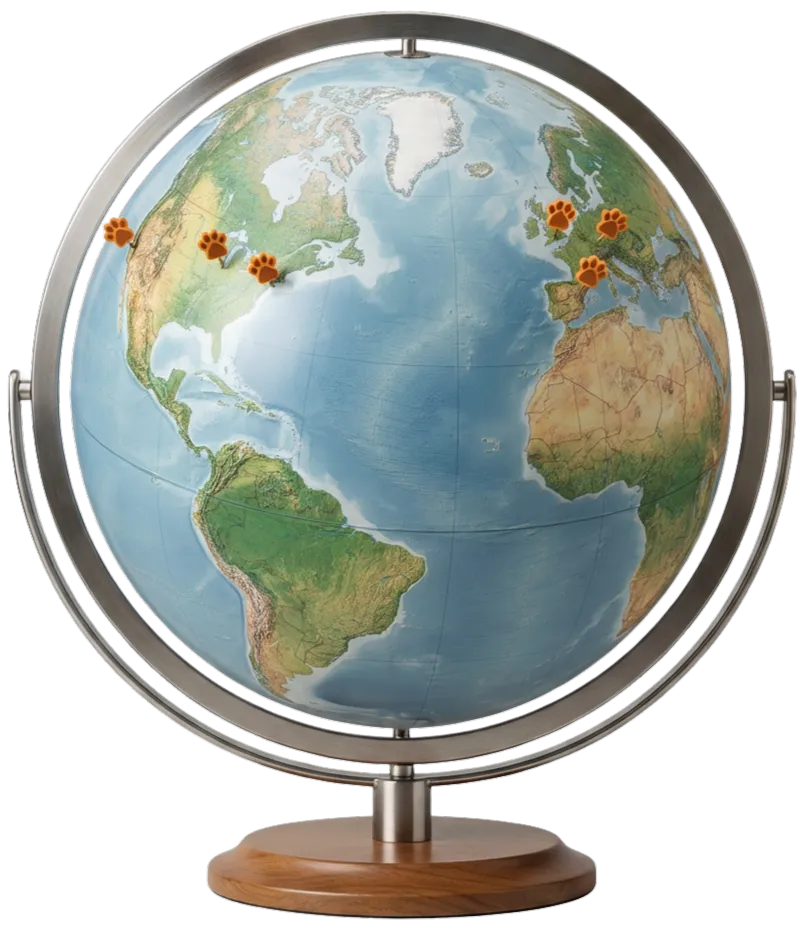 DataMerge mascot with global data coverage